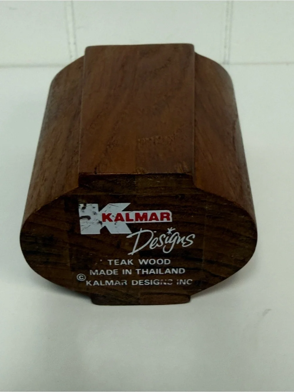 Vintage Mid-Century Modern Kalmar Designs Teak Wood Pencil Holder Cup